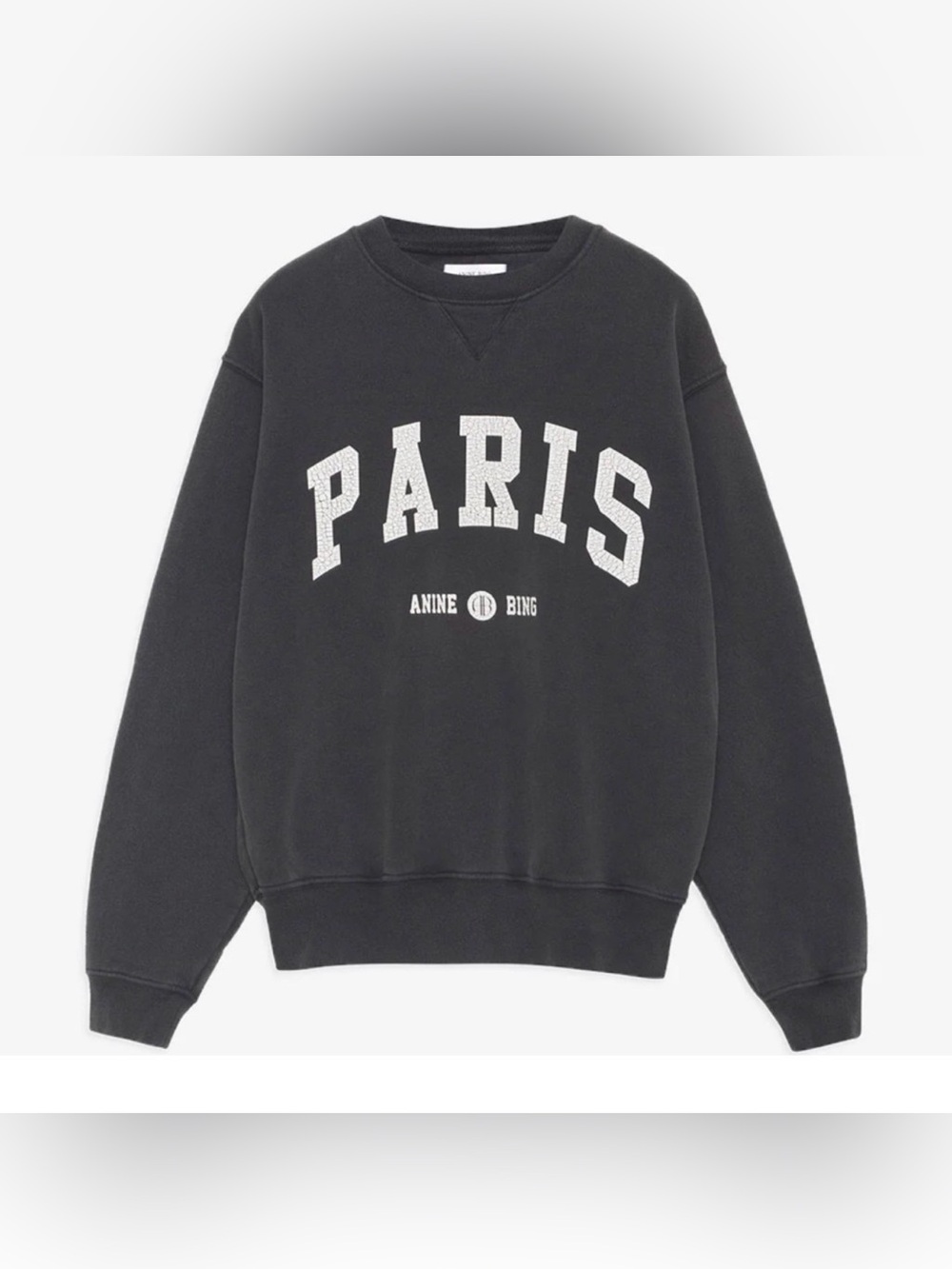 ANINE BING Paris Crewneck Sweatshirt - Black